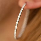 Золоті сережки - кільця з діамантами 313231121 от ювелирного магазина Оникс - 5
