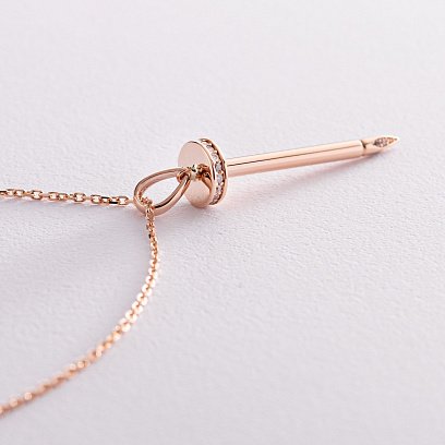 Колье "Гвоздь" в красном золоте (фианиты) кол02353 №3