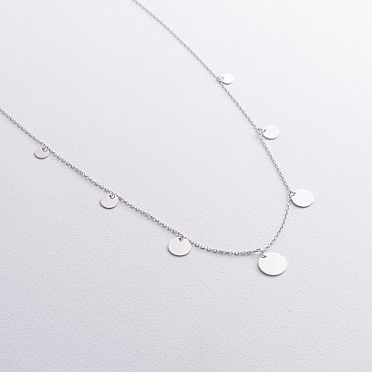 Кольє "Монетки" у білому золоті (7 шт) кол02559 №2