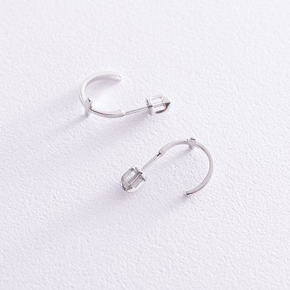 Сережки - пусети "Хрестики" в білому золоті с07012 №3