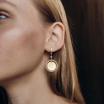 Серьги "Монетки" из красного золота с06368 №5