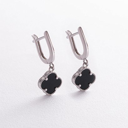 Срібні сережки "Конюшина" 122809m