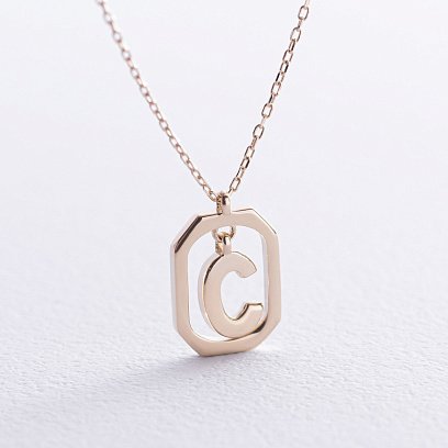 Кольє з літерою "С" у жовтому золоті кол02463С