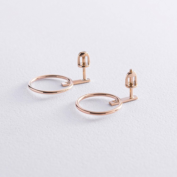 Золотые серьги - пусеты "Уверенность" с07913 от ювелирного магазина Оникс - 3