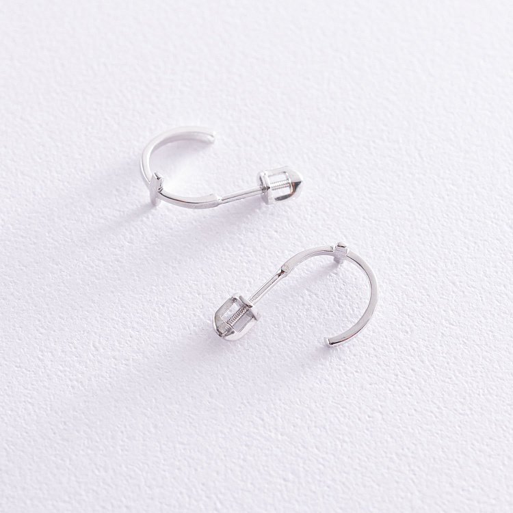 Сережки - пусети "Хрестики" в білому золоті с07012 від ювелірного магазину Онікс - 2