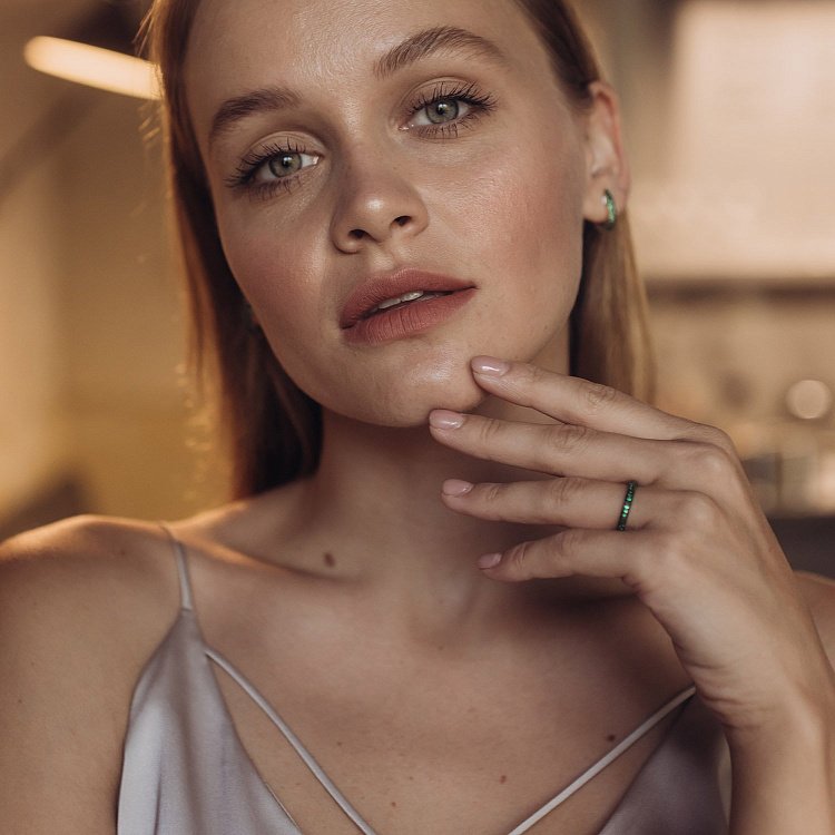 Золота каблучка (демантоїд) кб0243sth від ювелірного магазину Онікс - 4