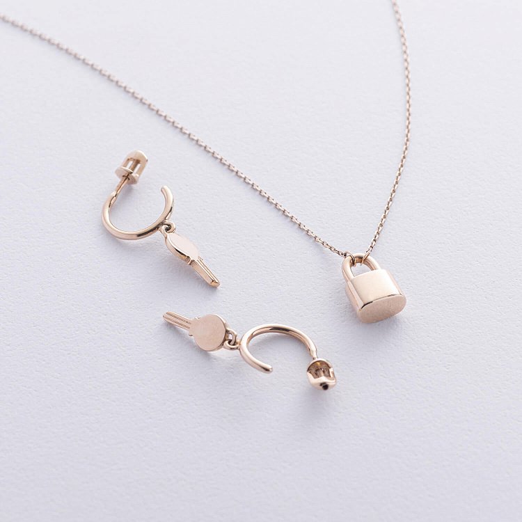 Кольє "Замочок" в жовтому золоті кол01895 від ювелірного магазину Онікс - 8