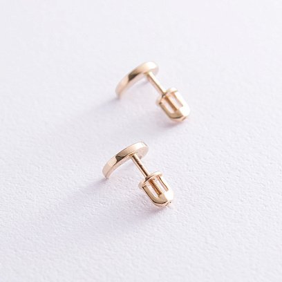 Сережки - пусети "Місяць" у червоному золоті с06963 №3