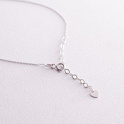 ?Кольє "Місяць" з фіанітами (біле золото) кол02316 №7