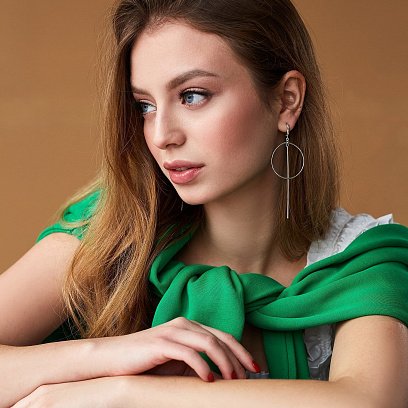 Срібні сережки "Геометрія" 122876 №7