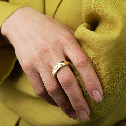 Кольцо "Love" в желтом золоте к08437 №5