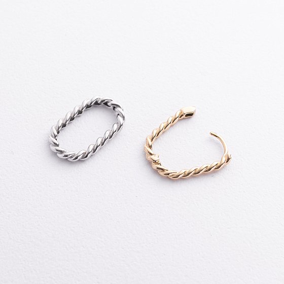 Сережки "Ester" у жовтому та білому золоті с09632 №3