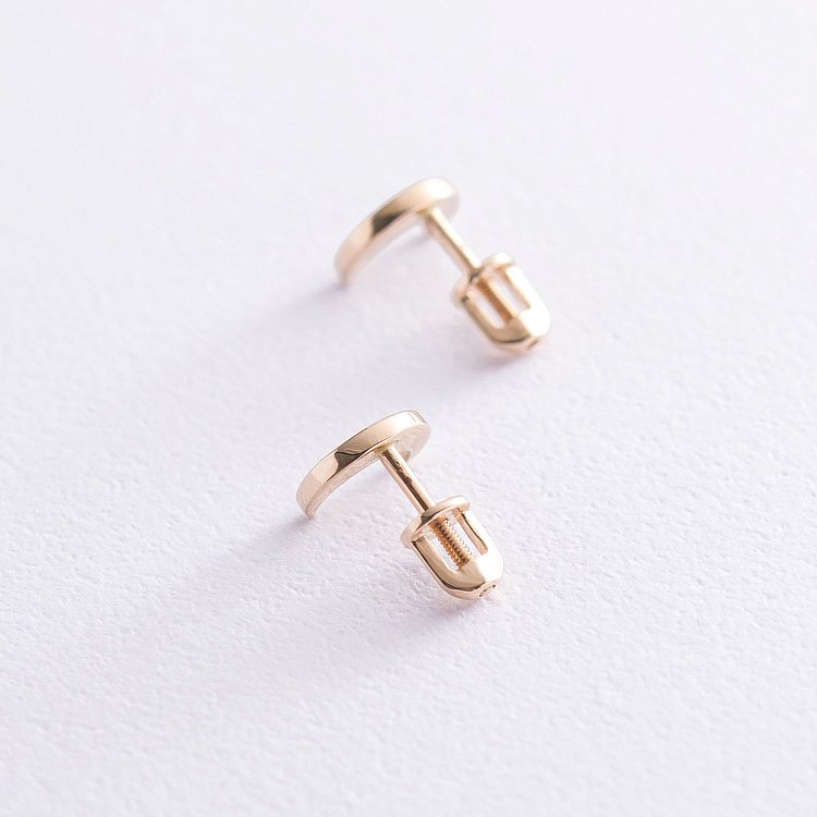 Сережки - пусети "Місяць" у червоному золоті с06963 від ювелірного магазину Онікс - 2