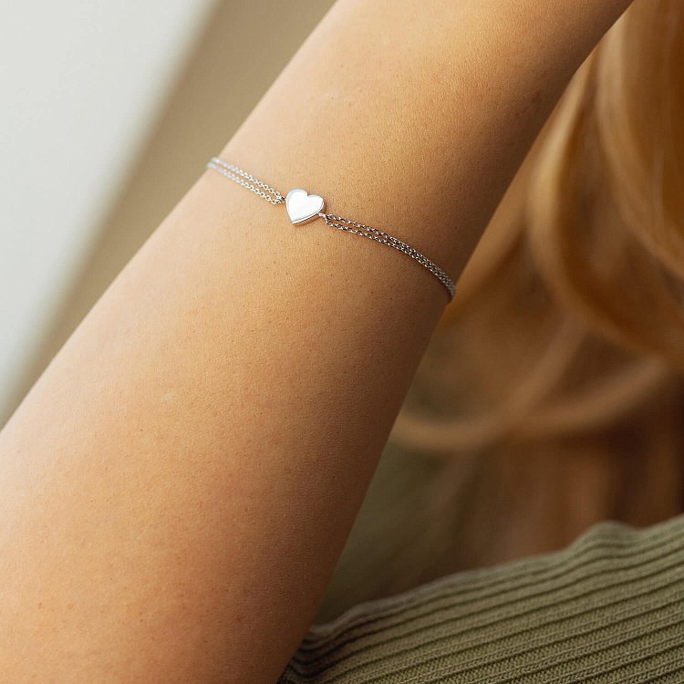 Браслет "Серце" в білому золоті б04550 від ювелірного магазину Онікс - 1