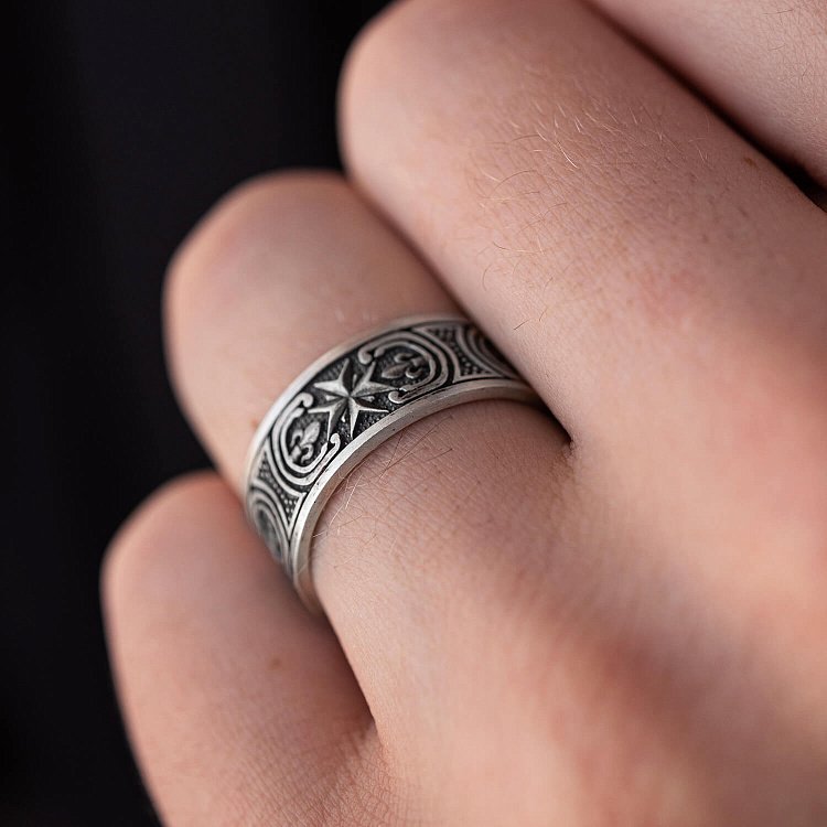 Срібна каблучка "Оберіг Алатир" 418 від ювелірного магазину Онікс - 3