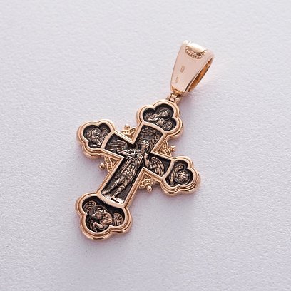 Православний золотий хрест "Розп'яття Христове, Олександр Невський, Димитрій Донський, Сергій Радонезький. Архангел Михаїл" п02683 №4