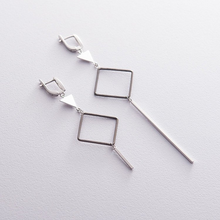 Срібні сережки "Геометрія" 122244 від ювелірного магазину Онікс