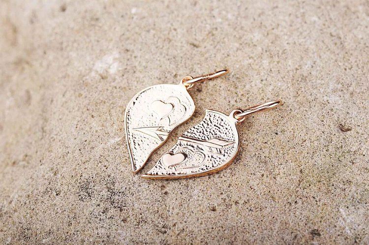 Підвіски "Дві половинки серця" п01347 від ювелірного магазину Онікс - 3