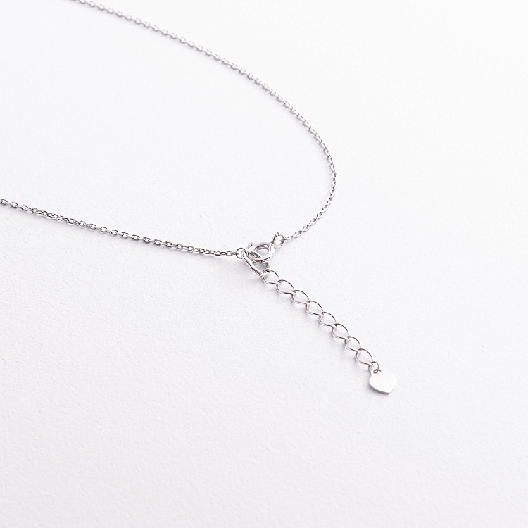 Срібне кольє з фіанітом 908-01407 від ювелірного магазину Онікс - 2