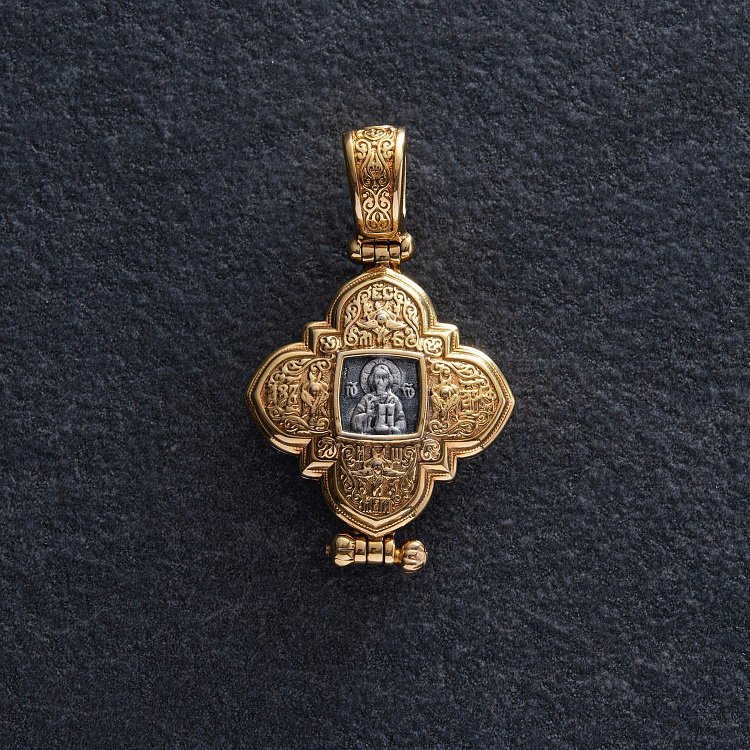 Серебряный мощевик с позолотой 132355 от ювелирного магазина Оникс - 7