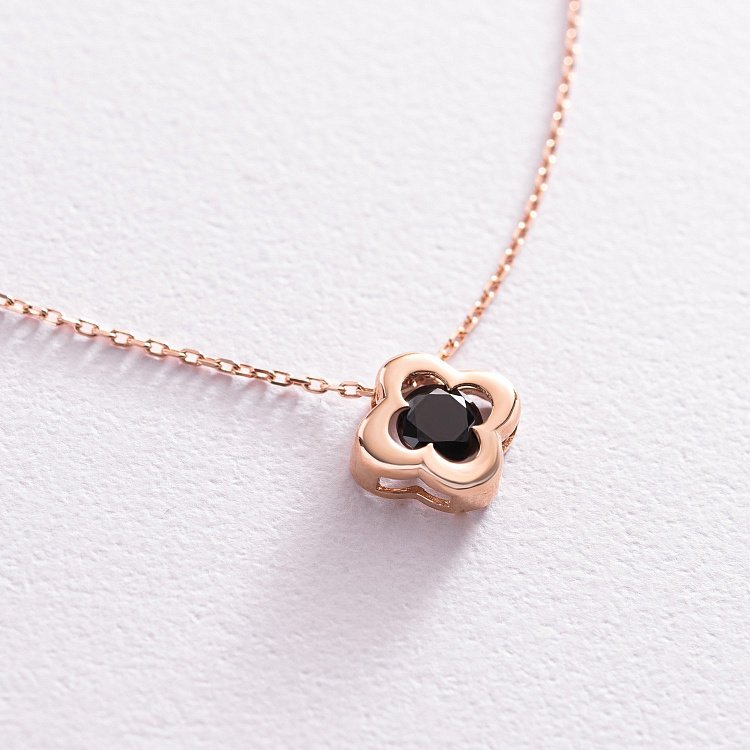 Колье "Клевер" в красном золоте (фианит) кол02150 от ювелирного магазина Оникс - 1