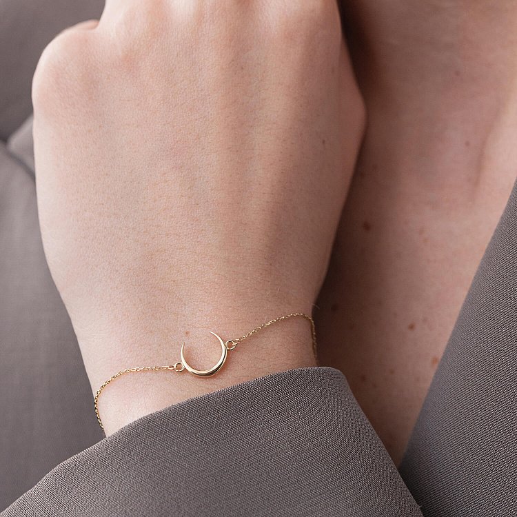 Браслет "Лунница" в желтом золоте б05087 от ювелирного магазина Оникс - 1