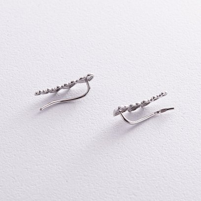 Серьги - клаймберы "Сердечки" в серебре 073110 №5