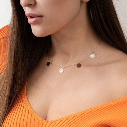 Колье "Монетки" в красном золоте (5 шт) кол01708 №7