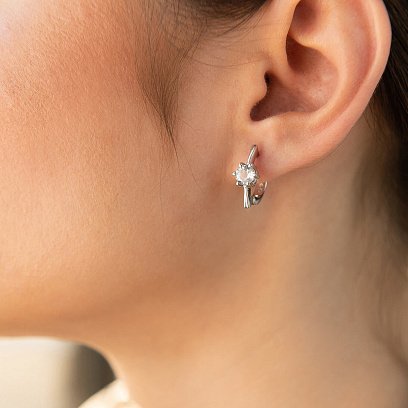 Срібні сережки з блакитними топазами GS-02-047-39 №2