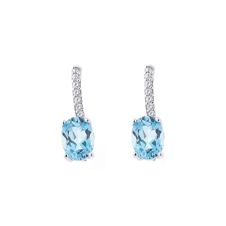 Женские серьги с голубым топазом (фианиты) 121331 от ювелирного магазина Оникс