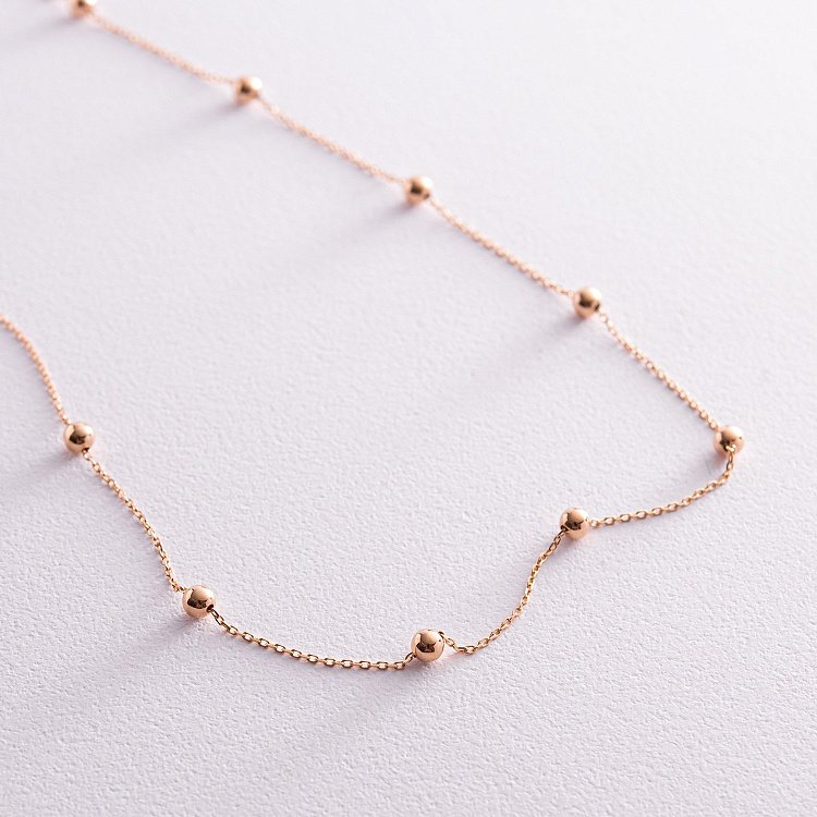 Колье "Шарики" в красном золоте кол02286 от ювелирного магазина Оникс - 7