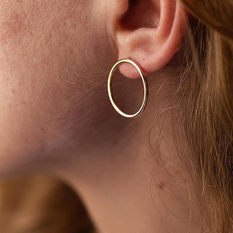 Золоті сережки "Кругообіг" (2.0 см) с07789 від ювелірного магазину Онікс - 6