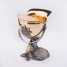 Серебряная стопка с двуглавым орлом ручной работы (позолота, чернение) сер00046 от ювелирного магазина Оникс - 2