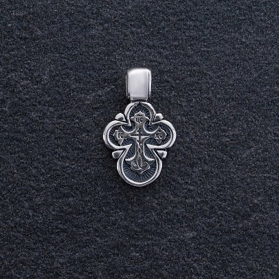 Срібний хрестик "Так Воскресне Бог" 13759 №5