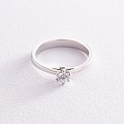 Помолвочное кольцо с фианитом (белое золото) к07174 от ювелирного магазина Оникс - 2