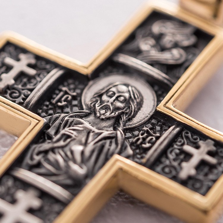 Православный крест "Господь Вседержитель. Св. мученик Трифон" 132907 от ювелирного магазина Оникс - 2