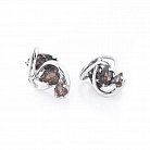 Женские серебряные серьги с дымчатым топазом 12767-387.5 от ювелирного магазина Оникс