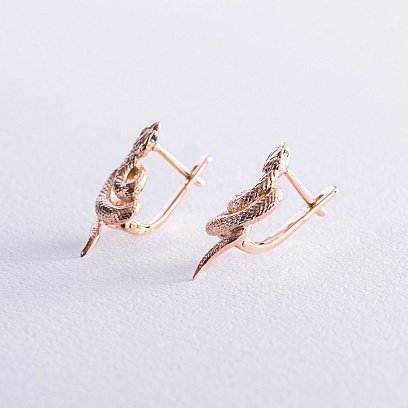 Золоті сережки "Змії" с07915 №5