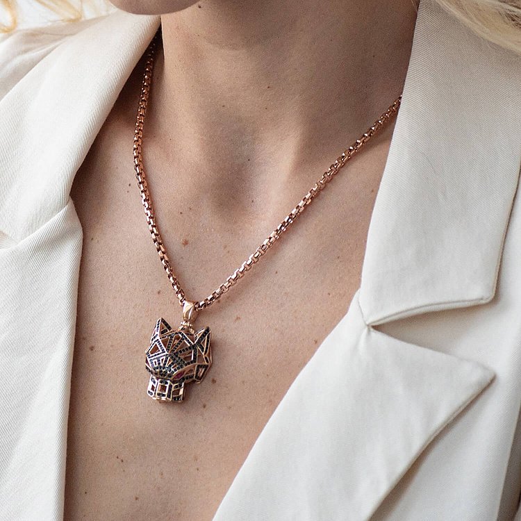 Золотая подвеска "Пантера" с фианитами п03644 от ювелирного магазина Оникс - 1