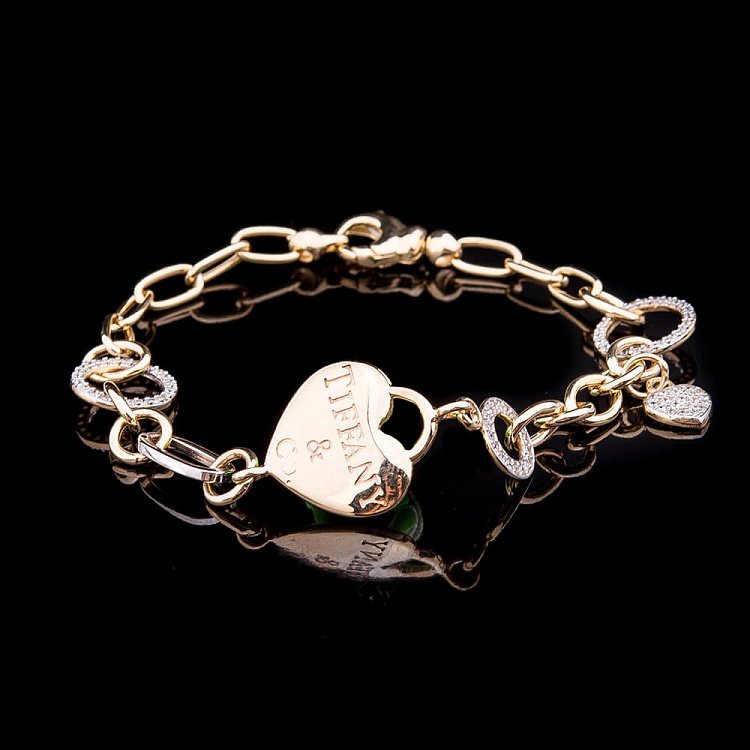 Ексклюзивний браслет в стилі "Тіффані" з фіанітами б02217 від ювелірного магазину Онікс - 1