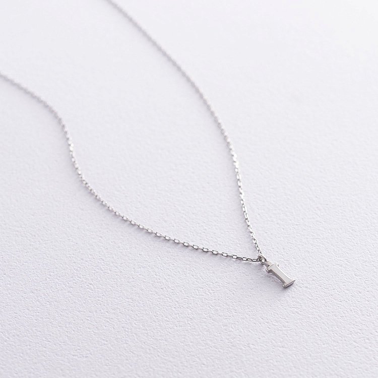 Серебряное колье с буквой "І" 18621б от ювелирного магазина Оникс