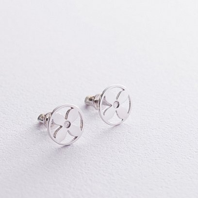 Золоті сережки - пусети "Конюшина" с06533 №3