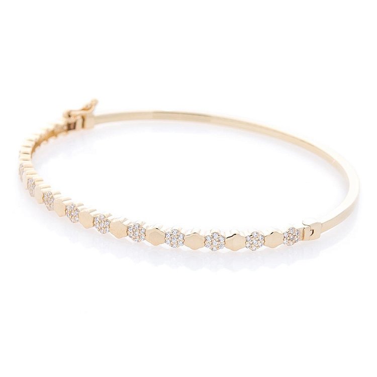 Жорсткий золотий браслет б03940 від ювелірного магазину Онікс