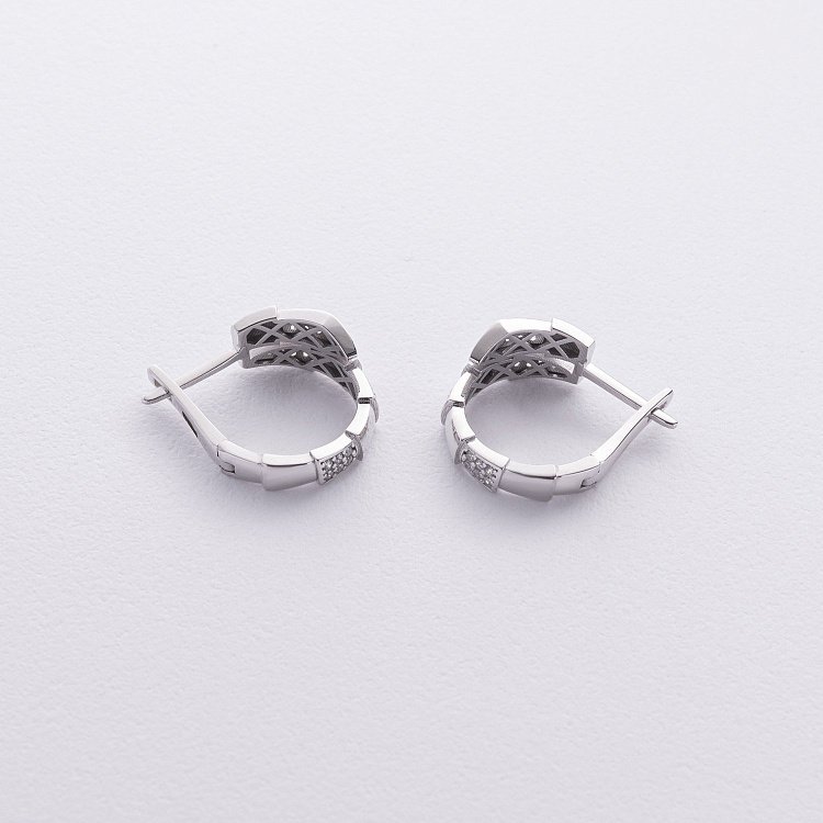 Сережки "Змії" з фіанітами (біле золото) с09053 від ювелірного магазину Онікс - 2