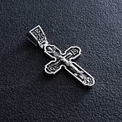 Серебряный крест "Распятие. Спаси и Сохрани" (на укр. языке) кду-13 от ювелирного магазина Оникс