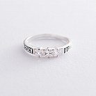 Срібний перстень "Спаси і збережи" з фіанітами 111060 от ювелирного магазина Оникс