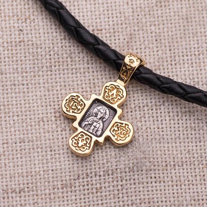 Серебряный крестик (позолота, чернение) 132389 №3