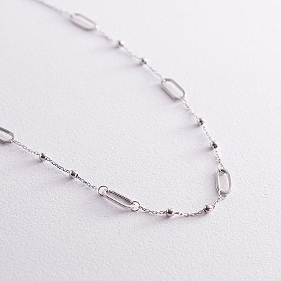 Колье - цепочка "Шарики" в белом золоте кол02255 №2