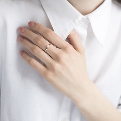 Золота заручальна каблучка з діамантом кб0266lg №6