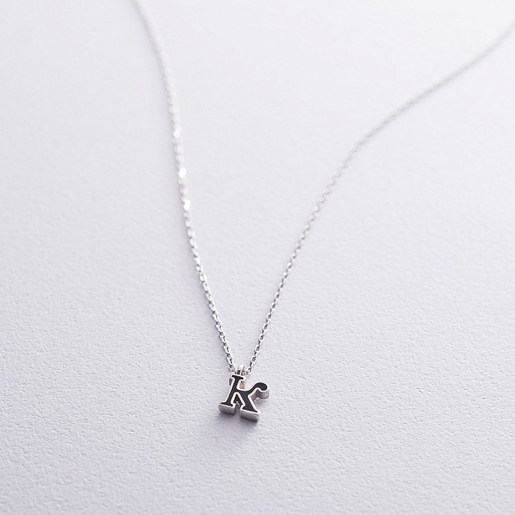Срібне кольє з буквою "К" 18622ч від ювелірного магазину Онікс